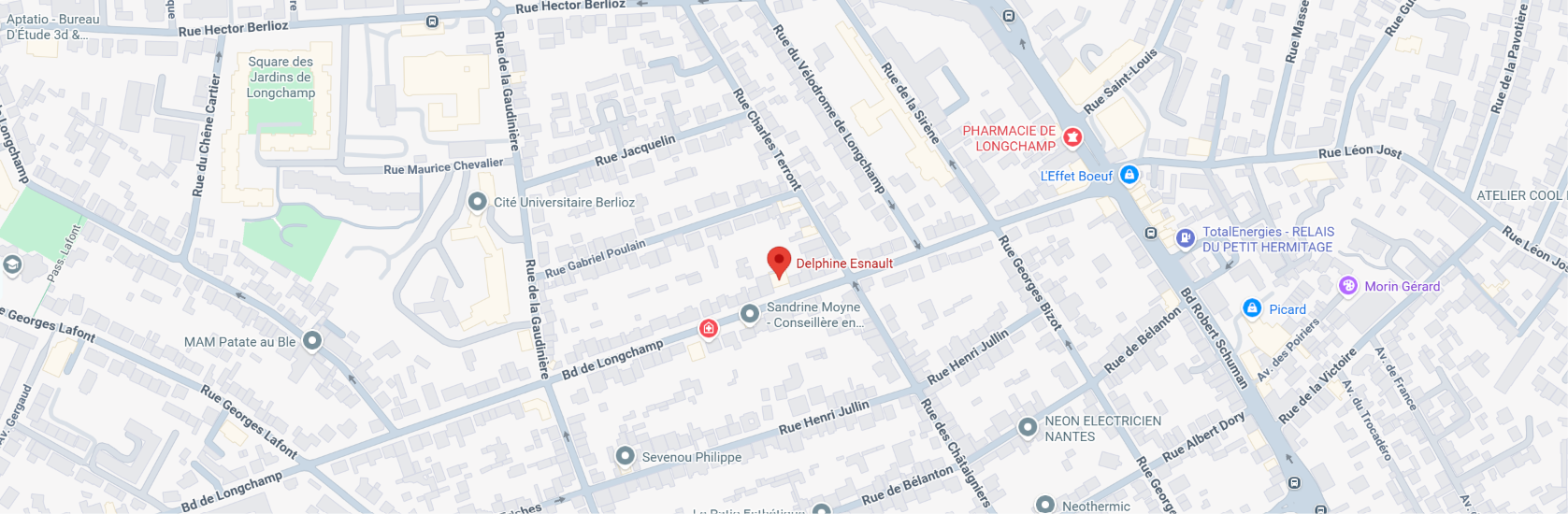 carte pour situer le cabinet de d’ostéopathie de Delphine Esnault